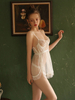 See-through Seductive Deep V Fringed Nightdress Set