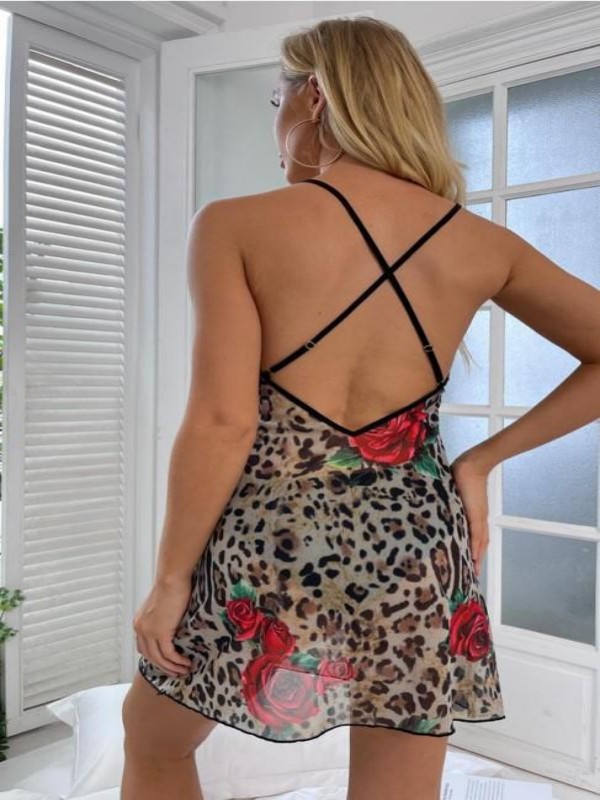 Leopard Print Sexy Slip Dress