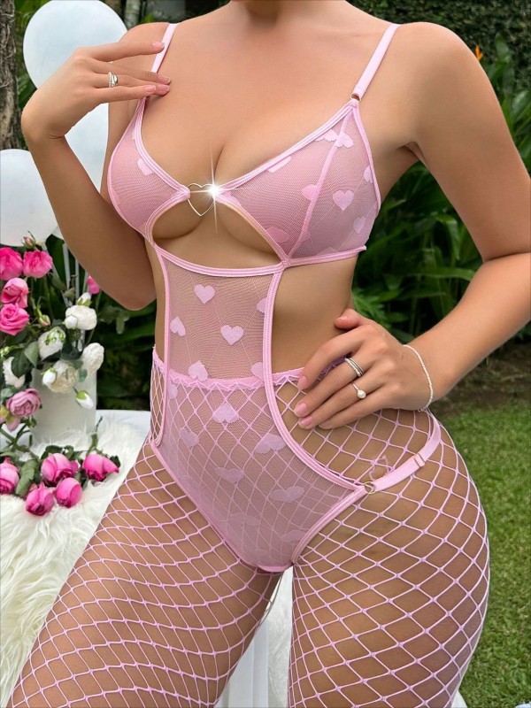 Love Mesh Onesie Hollowed-Out Milk Leak