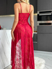 Mesh See-Through Slit Dress