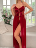 Gauze Patchwork Slit Dress