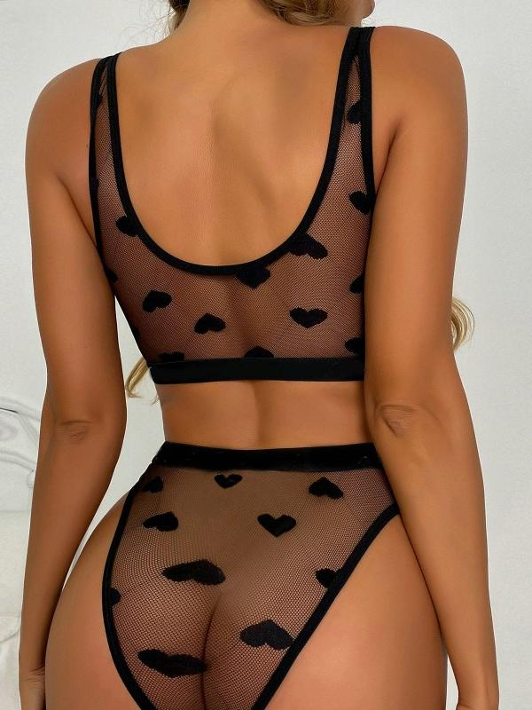 Heart Printed Lace Sexy Sets