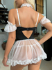 Sexy Suspenders Mesh Lace Perspective