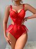 Sexy Women's Mesh Mesh Bow Onesie
