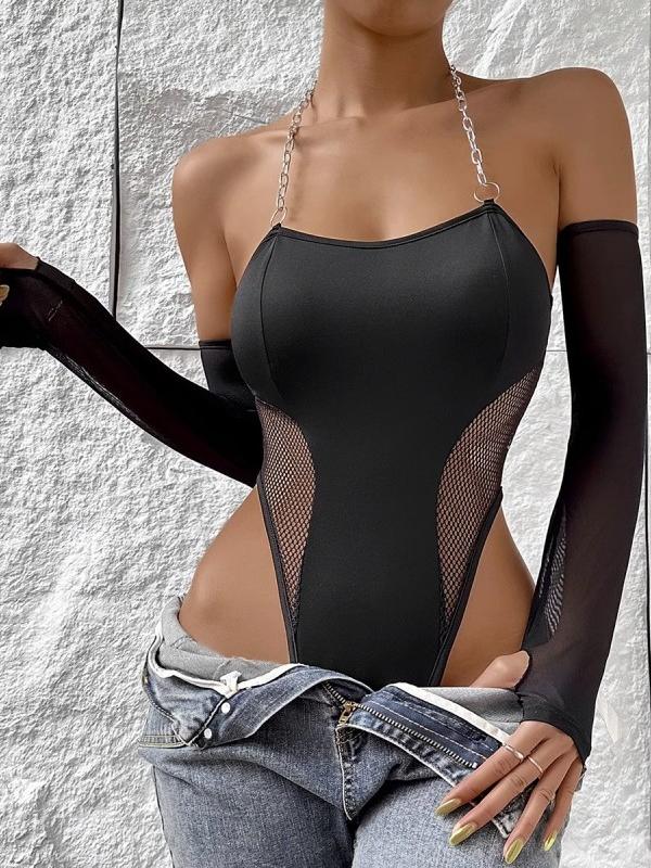 Metal Chain Cutout Underwear