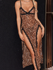 Leopard-Printed Dress With Split Straps