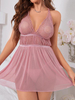 Lace Mesh See-Through Camisole Pajamas