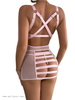 Pink PU Leather Sexy Dress