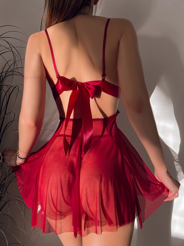 Deep V Halter Nightgown