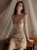 Floral Yarn Velvet Nightdress