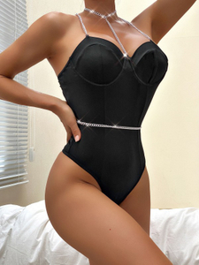 Sexy One-Piece Halter Waist Bra