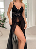 Mesh Slit Skirt Nightdress