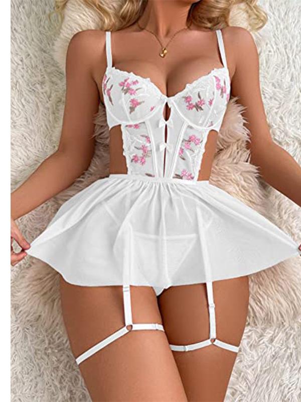Mesh Embroidery Sexy Slip Dress