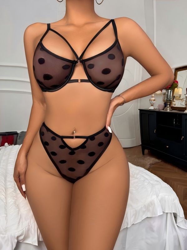 Polka Dot Bra And Panties Separate Set