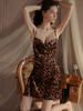 Leopard Print Velvet Suspenders
