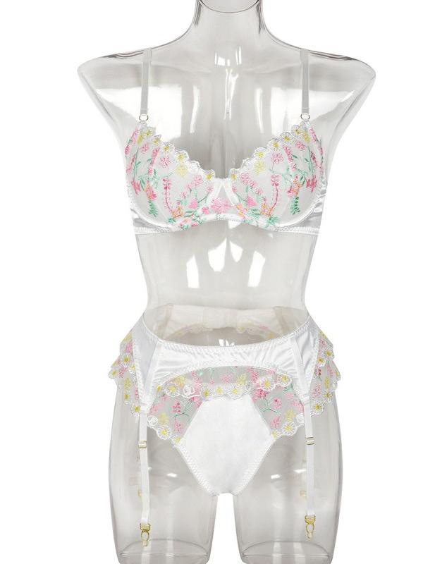 Embroidered Flower Sweet Suit