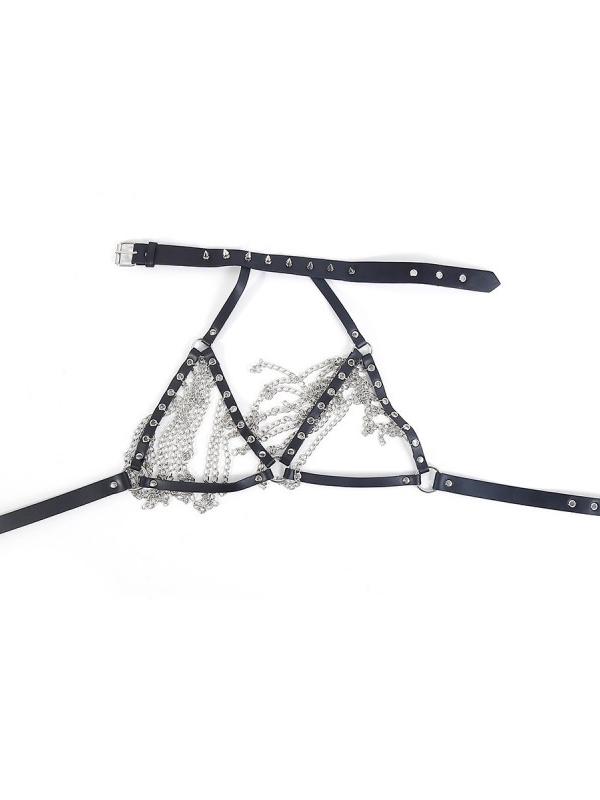 Sexy SM Leather Chain Top
