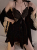 Deep V Butterfly Velvet Robe