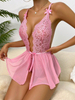 Lace Deep-V Neck Sets