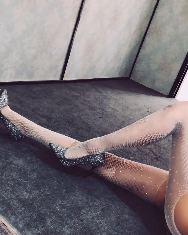 Thin Fishnet Socks With Drill