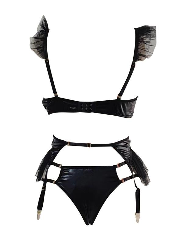 Patent Leather Splicing Sexy Sets
