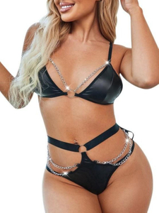 Hollowed-out Patent Leather Sets