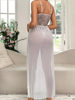 Gauze Patchwork Slit Dress
