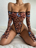 Sexy Sleeved One-Piece Leopard Print