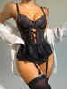 Lace Mesh Hollowed-Out Set