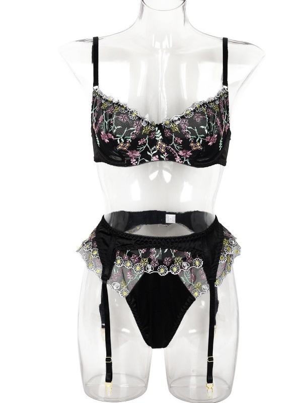 Embroidered Flower Sweet Suit