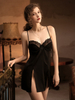 Sexy Deep V Backless Halter Nightdrees
