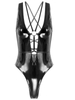 Hollowed-out Patent Leather Corset