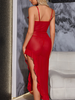 Long Dress With Irregular Mesh Straps