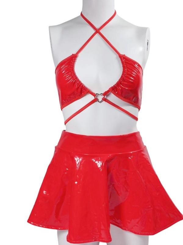 Halter Patent Leather Sexy Lingerie