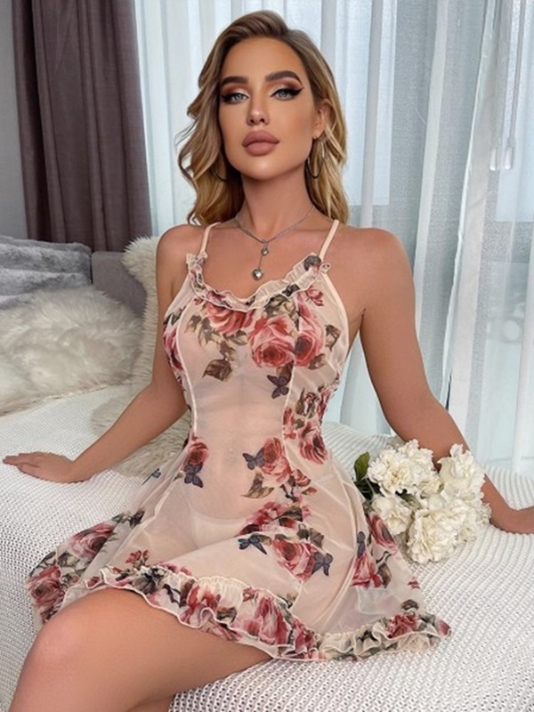 Flower Temptation Sexy Slip Dress