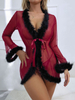 Plus-Size Sexy Fur-Trimmed Pajamas