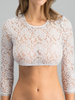Long Sleeve Lace See-Through Waist