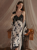 Butterfly Print Halter Nightgown