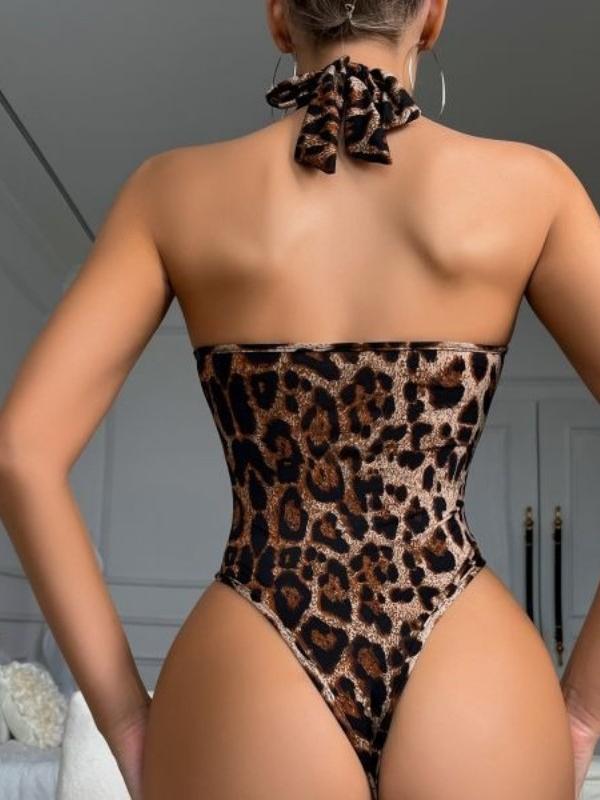 Leopard Halter Sexy Corset
