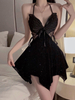 Deep V Butterfly Velvet Robe