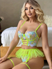Lace Pattern See-Through Strap Multi-Piece Set