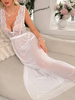 Lace Patchwork Deep-V Dress