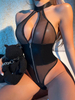 Fishing Net Patent Leather Corset