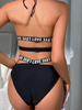 Letter Printed Halter Sexy Sets