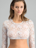 Long Sleeve Lace See-Through Waist