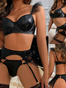 Patent Leather Splicing Sexy Sets