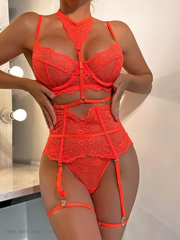Lacy-up Halter Lingeire