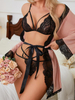 Mesh See-Through Nightgown Underwear Set