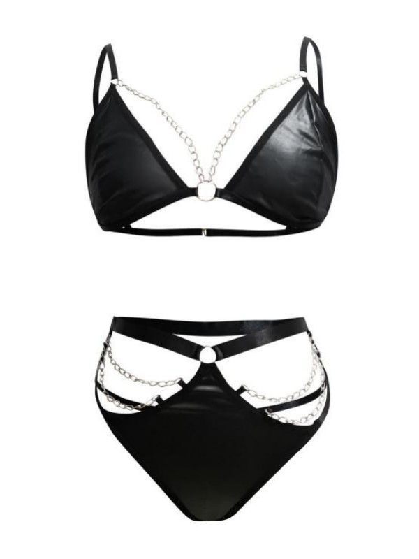 Hollowed-out Patent Leather Sets
