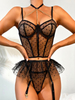 Lace Puffy Dress Sexy Sets